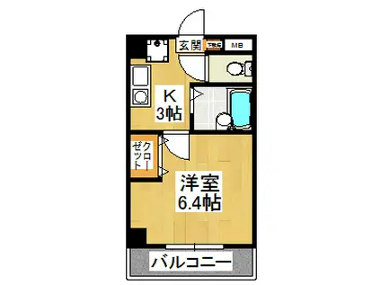 ミリアビタ 5(1K/5階)の間取り写真