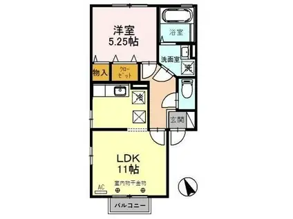 ユニ ステイ壱番館(1LDK/1階)の間取り写真