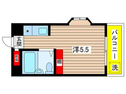 トップ稲城(ワンルーム/5階)の間取り写真