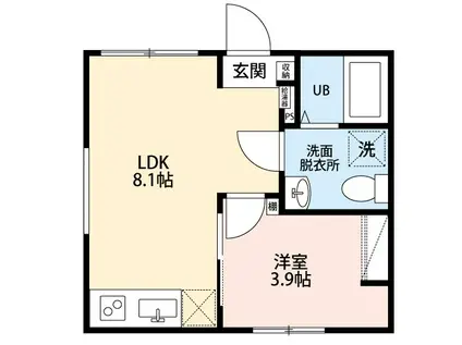 カンパネラ寺町(1LDK/4階)の間取り写真