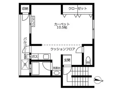 エンゼルハイム常盤台第2(1K/4階)の間取り写真