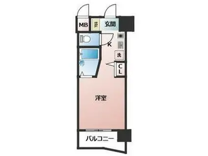 ルネスロワール天神サウス(ワンルーム/9階)の間取り写真