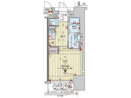 ファーストフィオーレ神戸元町(1K/2階)の間取り写真