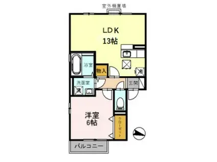 エストコリーヌⅠ番館(1LDK/2階)の間取り写真