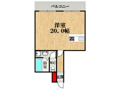 ネオコーポ花園町(ワンルーム/5階)の間取り写真