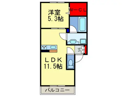 アルヴィータ(1LDK/1階)の間取り写真