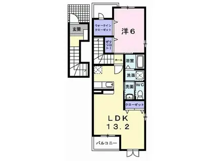 アドバンス 昌(1LDK/2階)の間取り写真