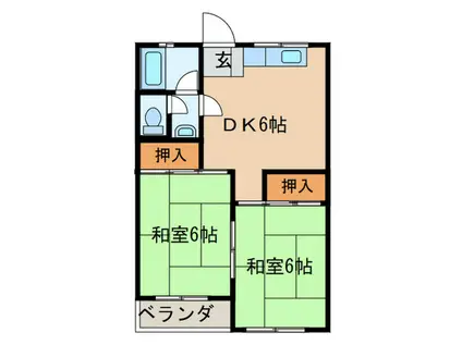 第1野村ビル(2DK/3階)の間取り写真