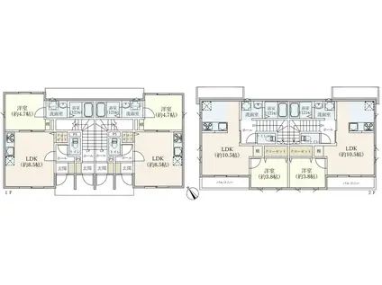 FLEURIER(1LDK/1階)の間取り写真