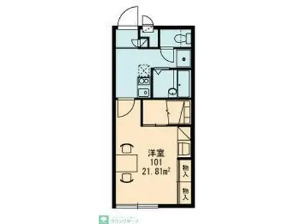 レオパレスナイス ステイII(1K/1階)の間取り写真