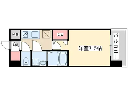 エスレジデンス福島グランデ(1K/4階)の間取り写真