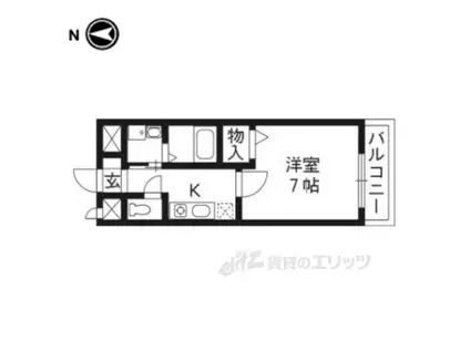 アーバン御陵(1K/1階)の間取り写真