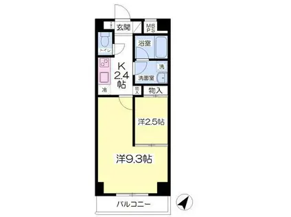 ルーセント東静岡(2K/4階)の間取り写真