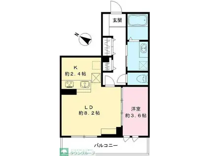 LUMORA玉南(1LDK/1階)の間取り写真