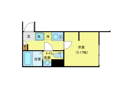 URBAN LUXE(1K/3階)の間取り写真