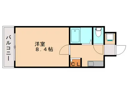 エルグランド室見(1K/3階)の間取り写真