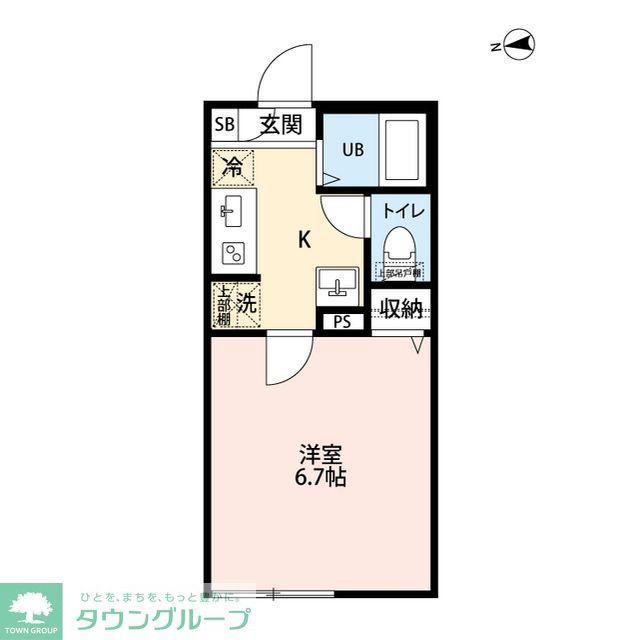 エクセラン松戸II(1K/1階)の間取り写真