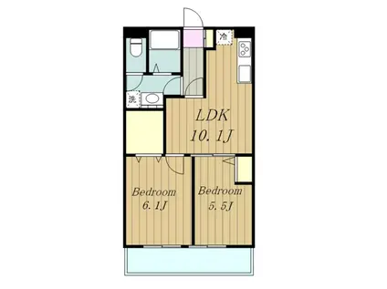 リバーサイド大澤(2LDK/1階)の間取り写真