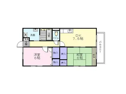 カーサ ブレッサ(2DK/1階)の間取り写真