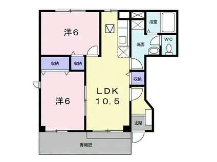 セレッソ(2LDK/1階)の間取り写真