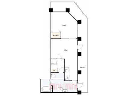 サンビルダープラス磯上BASE(1DK/11階)の間取り写真