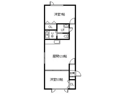Mメゾン(2LDK/1階)の間取り写真