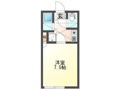 コスモスI(1K/1階)の間取り写真