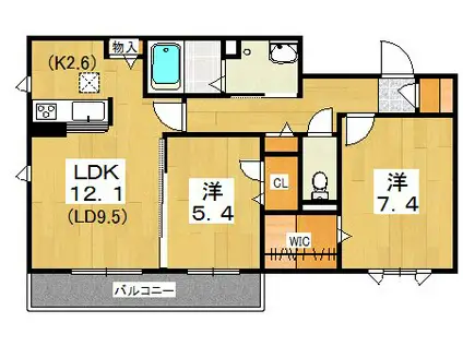 プレシャス ガーデンズ(2LDK/1階)の間取り写真