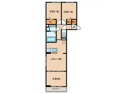 カノープス(3LDK/1階)の間取り写真