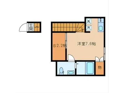 CREER白山(ワンルーム/2階)の間取り写真