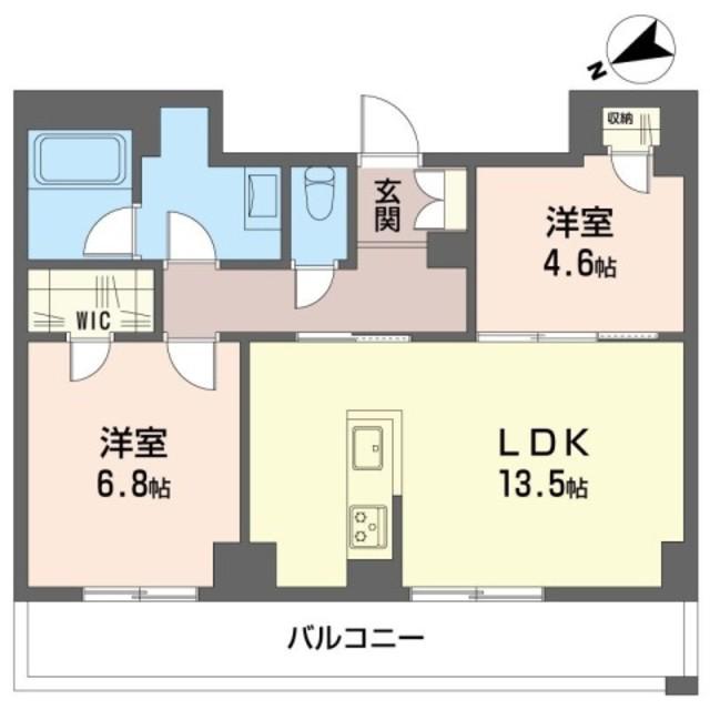 ペールクレスト上麻生(2LDK/3階)の間取り写真