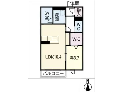 リオリエント薮田(1LDK/2階)の間取り写真