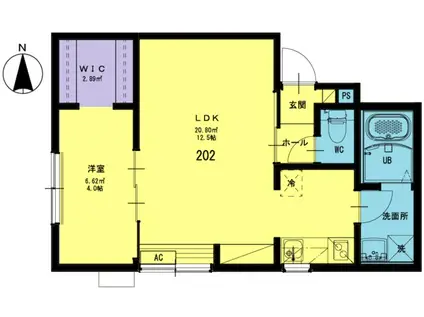 カーサ川崎(1LDK/2階)の間取り写真