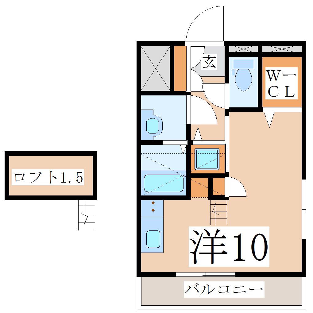 カナン中央町B館 (ワンルーム/3階)の間取り写真