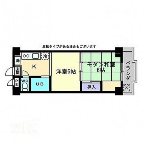 レジデンス春日町(2K/2階)の間取り写真