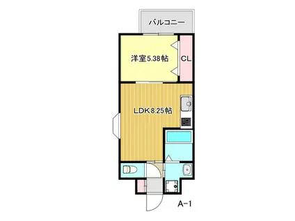 第52川崎ビル(1LDK/3階)の間取り写真