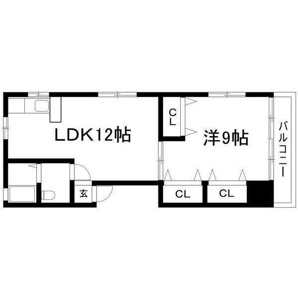 カモットイーズ(1LDK/2階)の間取り写真
