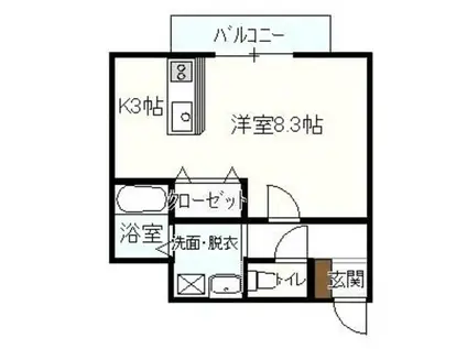 MIRAI II(1K/2階)の間取り写真