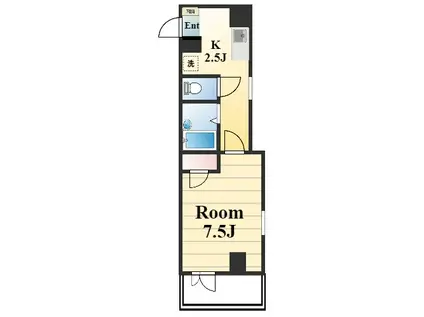 VEGA本厚木(1K/5階)の間取り写真