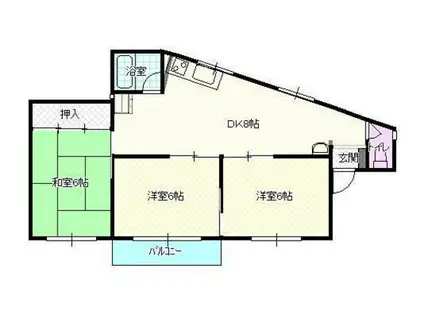 リバーハイツイシダ(3DK/1階)の間取り写真