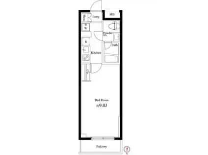 ジュイールパルフェ平井(1K/1階)の間取り写真