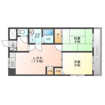 コーポグランディール(2LDK/5階)の間取り写真