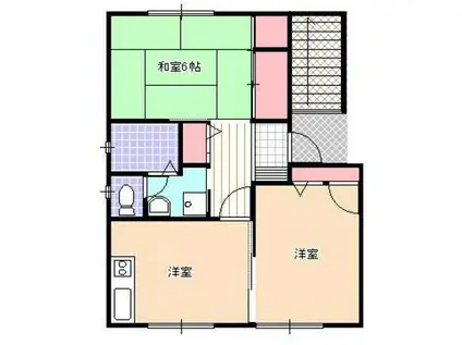 モンテレイD(2DK/2階)の間取り写真