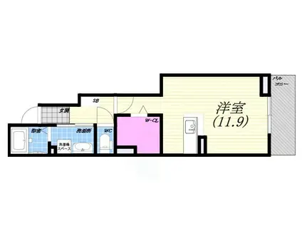 ソレイユ(ワンルーム/1階)の間取り写真