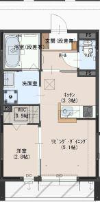 グランドゥール壱町田(1LDK/1階)の間取り写真