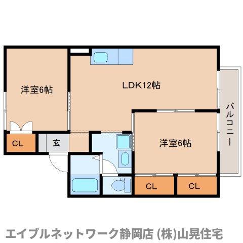 セジュールK(2LDK/2階)の間取り写真