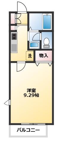グランディール(1K/1階)の間取り写真