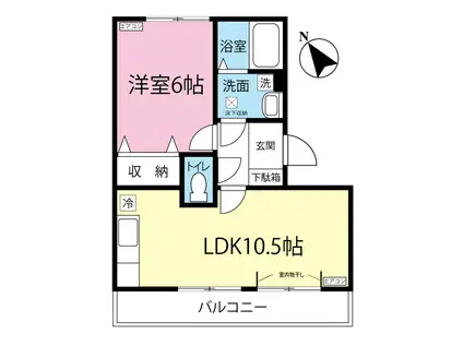 ディアコート(1LDK/3階)の間取り写真