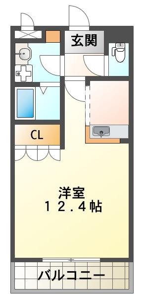 ウエストHILLS壱番館(1LDK/1階)の間取り写真