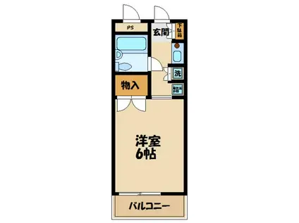 ペガサスマンション百合ヶ丘(1K/2階)の間取り写真